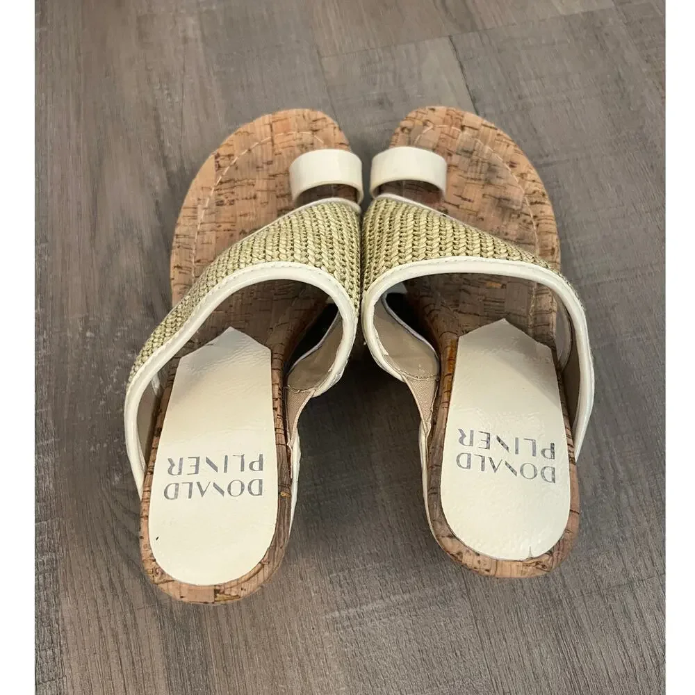 Donald Pliner Gyer Cork Raffia Wedge Sandals